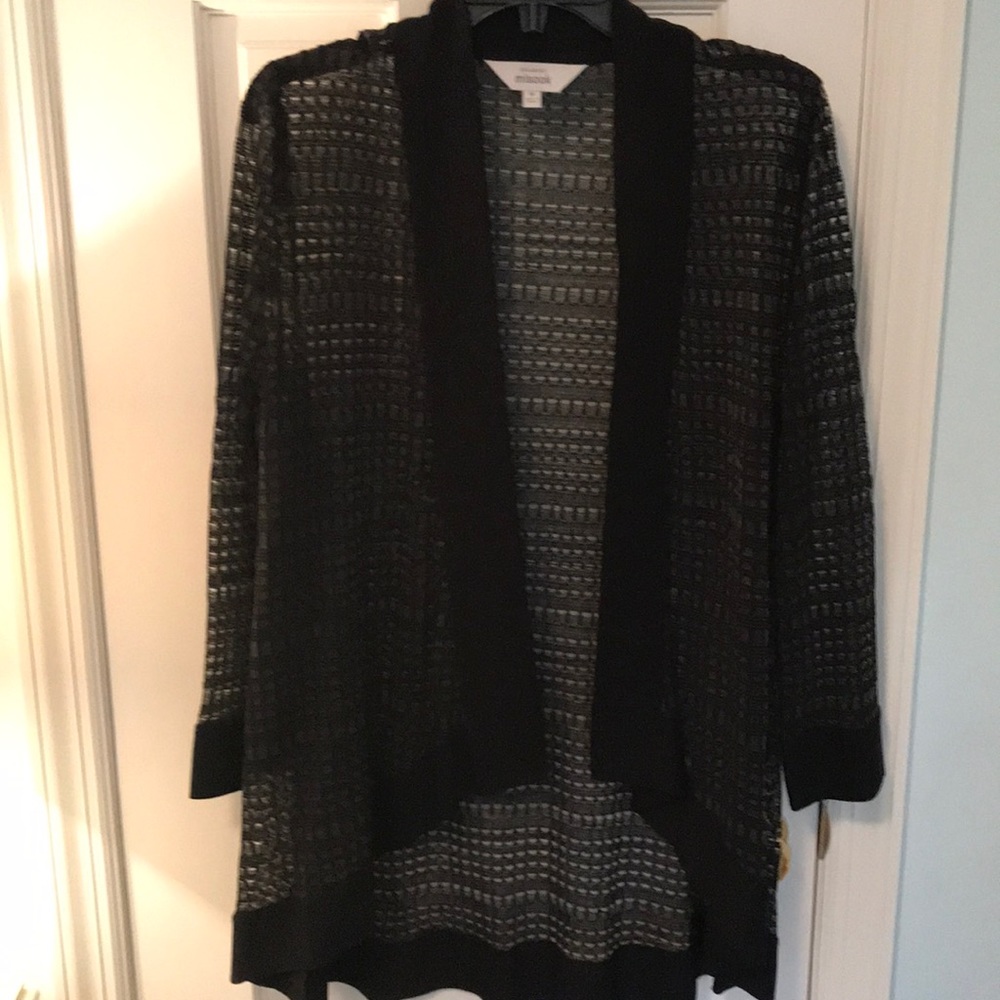 Misook  windowpane cardigan.  Pretty all year!